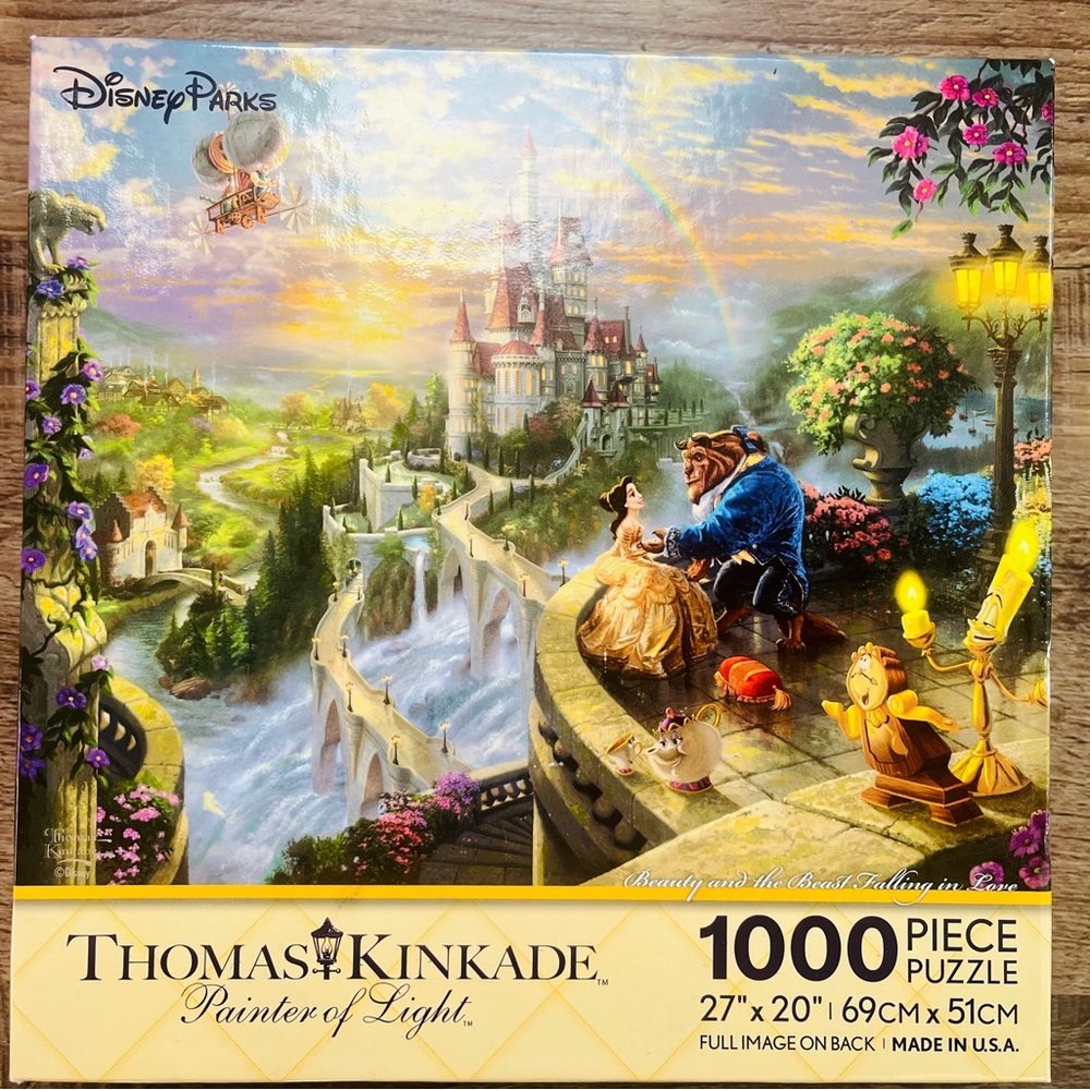 Thomas Kinkade Enchanted Castle Puzzle with Gold and Blue Hues